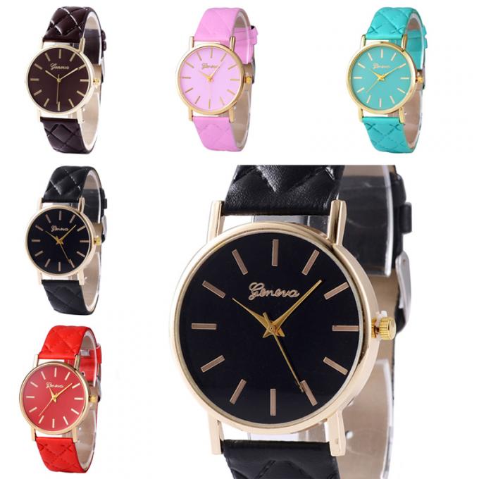 Mulher relativa à promoção de couro de venda do plutônio do relógio barato direto da fábrica WJ-3946 a melhor olha a menina HandWatch para o estudante