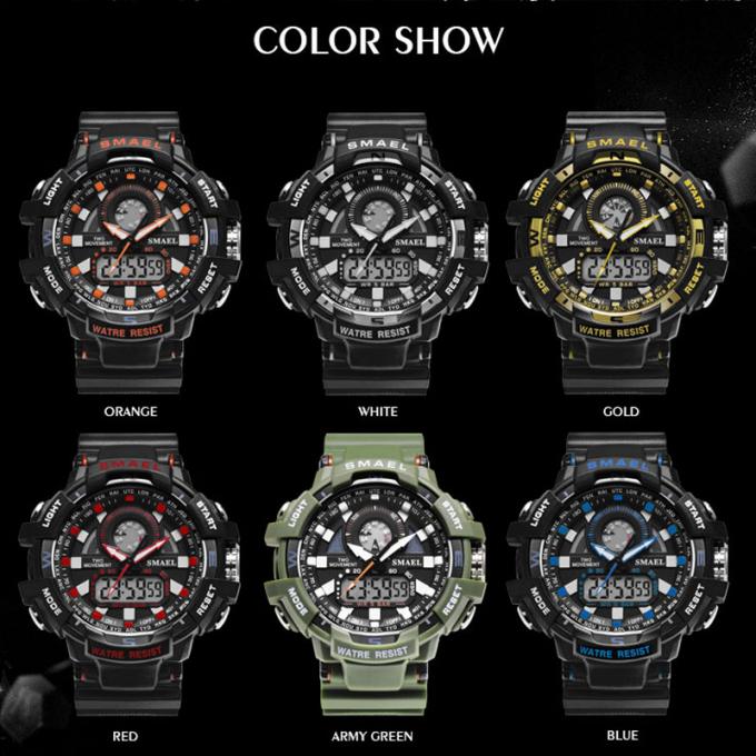 Silicón barato casual Handwatches del precio de los últimos del diseño SMAEL de la moda WJ-7398 de los hombres de los relojes de la cara de la marca relojes grandes de Digitaces