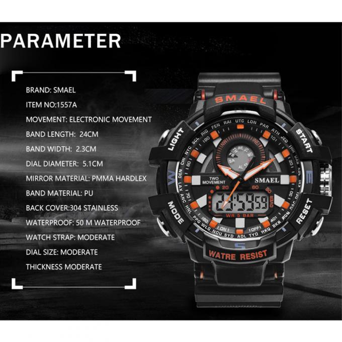 Silicón barato casual Handwatches del precio de los últimos del diseño SMAEL de la moda WJ-7398 de los hombres de los relojes de la cara de la marca relojes grandes de Digitaces