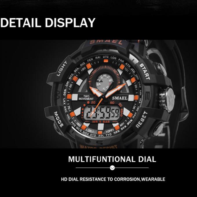 Silicón barato casual Handwatches del precio de los últimos del diseño SMAEL de la moda WJ-7398 de los hombres de los relojes de la cara de la marca relojes grandes de Digitaces